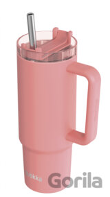 Nerezový termohrnček so slamkou Vibe Coral 880 ml