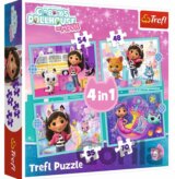Trefl Puzzle 4v1 Gabby's Dollhouse - Gabbyino veľké dobrodružstvo
