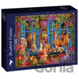 Puzzle Okenné police Mačky