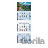 Klasik 3-mesačný nástenný kalendár 2026 - modrý, vysoké hory