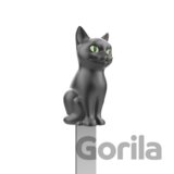 3D kovová zberateľská záložka – miniatúra – Sediaca čierna mačka