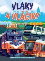Vlaky a vláčiky - maľovanka so samolepkami