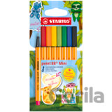 Jemný liner - STABILO point 88 Mini Animal Vibes - 8 ks sada - vrátane nálepky