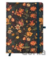 18mesačný diár - Zlaté kvety