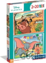 Puzzle Pohádky Lví král a Dumbo 2x20 dílků