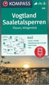 Vogtland, přehrady Saale, Plauen, Klingenthal 1:50 000 / turistická mapa KOMPASS 805