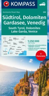 Südtirol, Dolomiten, Gardasee, Venedig 1: 250 000+ Panorama