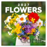 NOTIQUE Nástenný poznámkový kalendár Flowers (Kvetiny) 2027