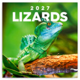 NOTIQUE Nástenný poznámkový kalendár Lizards (Jaštere) 2027