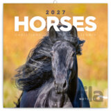 NOTIQUE Nástenný poznámkový kalendár Horses (Kone) 2027