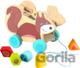 Haba Ťahacia hračka s vkladacími tvarmi - veverička