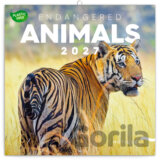 NOTIQUE Nástenný poznámkový kalendár Endangered animals (Ohrozené druhy) 2027