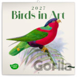 NOTIQUE Nástenný poznámkový kalendár Birds in Art (Vtáčiky) 2027
