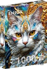 Puzzle Kočka s drahokamy (1000 dílků)