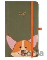 Vreckový diár s gumičkou na rok 2027 - Corgi