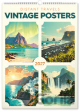 NOTIQUE Nástenný kalendár Vintage posters – distance travel (Vintage plagáty – ďaleké kraje) 2027