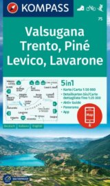 75 Valsugana, Trento, Piné, Levico, Lavarone 1: 50 000