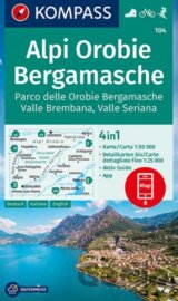 104 Alpi Orobie Bergamasche, Parco delle Orobie Bergamasche, Valle Brembana, Valle Seriana 1: 50 000