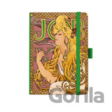 Notes A5 Premium Alfons Mucha 2027 prázdný zelený