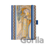Notes A5 Premium Alfons Mucha 2027 linkovaný modrý
