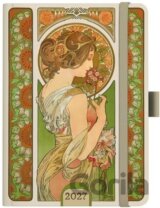 Denní diář 2027 A5 Alfons Mucha Zelený