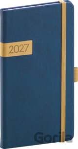 Kapesní diář Twill 2027 modro-zlatý