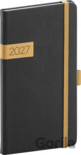 NOTIQUE Vreckový diár Twill 2027 (čierno-zlatý)