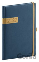 NOTIQUE Týždenný diár Twill 2027 (modro-zlatý)