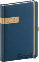 NOTIQUE Denný diár Twill 2027 (modro-zlatý)
