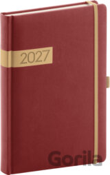 NOTIQUE Denný diár Twill 2027 (bordovo-zlatý)