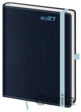 Týdenní diář 2027 B6 Double Blue s poutkem