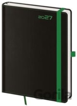 Týdenní diář 2027 B6 Black Green s poutkem
