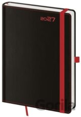 Týdenní diář 2027 A5 Black Red s poutkem
