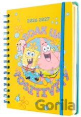 Plánovací týdenní akademický diář A5 2026/2027 Spongebob v kalhotách (14,8 x 21 cm)