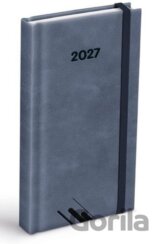 Diář 2027 D802 PU šedý s gumkou