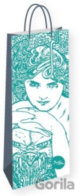 Dárková taška na lahev Alfons Mucha – Emerald