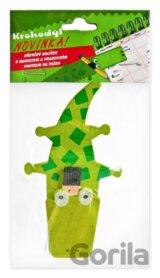 Krokodýl - dřevěný kolíček s magnetem a poutkem na tužku