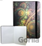 Zápisník s gumičkou 178x126 mm zelenooranžový ornament F