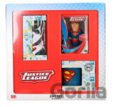 Darčekový set DC Comics/Superman: Sklenený pohár 350 ml, hrnček 300 ml, antistresová figúrka