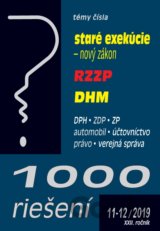 1000 riešení 11-12/2019 - Ukončenie exekúcii, RZZP, Dlhodobý hmotný majetok