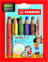 STABILO woody 6 ks poudro s ořezávátkem