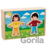 Drevené puzzle: Obleč deti