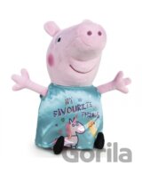Plyšové prasiatko Peppa - zelené s jednorožcom - Magic