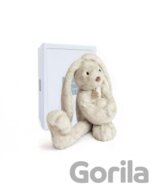 Plyšový zajačik s dlhými nohami Fluffy sivý v škatuľke - Histoire D´Ours