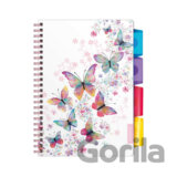 Spirálový sešit A5 s pořadačem Butterfly