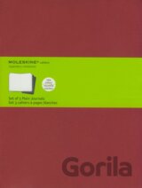 Moleskine - sada 3 veľkých čistých zošitov (červená)