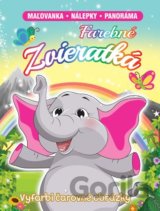Farebné zvieratká (Maľovanka - nálepky - panoráma)