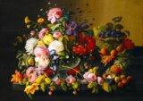 Severin Roesen - Still Life, Flowers and Fruit, 1855