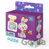 Puzzle s omalovánkou - Zajíček