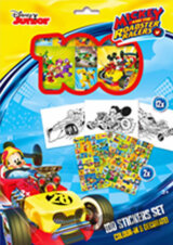 Mickey a závodníci - 100 samolepek s omalovánkovými listy